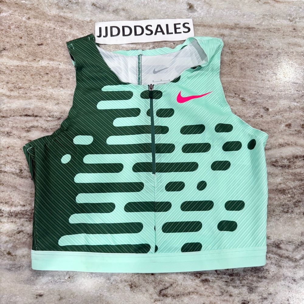 Nike Pro Elite 2023 Team Zip Crop Top Green DR5085-341 USA Women’s Size M RARE
